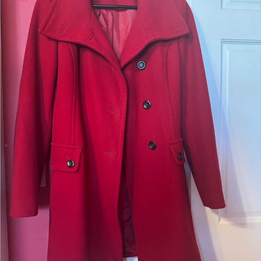United Colors Of Benetton Bold Red Trench Coat